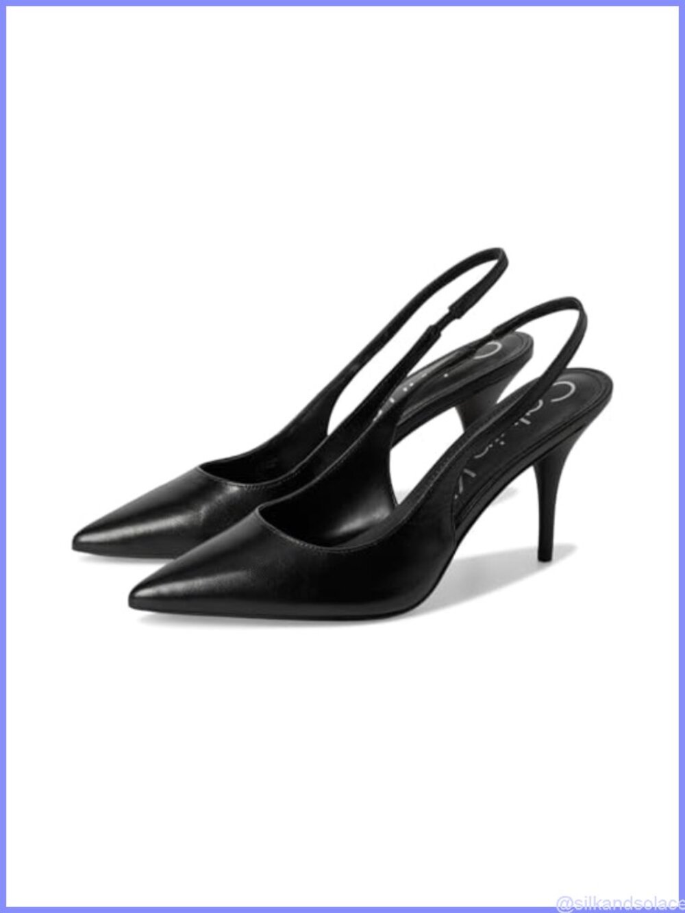 Pointed Toe Slingback Stiletto Dress Pump Leather Upper